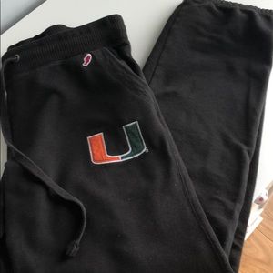U of Miami black sweatpants